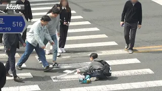 What if the injured child falls on the crosswalk?