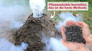 reine, hochaktive Pflanzenkohle (ohne Asche!) selber herstellen! Wiederverwendbarer Kohlehügel.