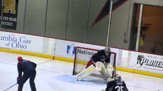 Goaltender Elvis Merzlikins First Drill of 2015 Columbus Blue Jackets Development Camp