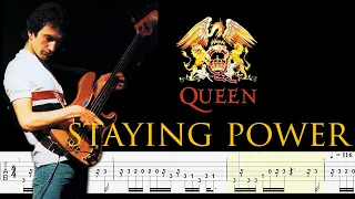 Queen - Staying Power (Bass Line + Tabs + Notation) By John Deacon