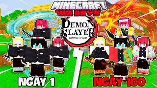 NGÁO TÓM TẮT 100 NGÀY THANH GƯƠM DIỆT QUỶ CÙNG HIHA VÀ SINH TỐ TEAM TRONG MINECRAFT 😤⚔️