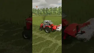 Koyunlar için balya yapmaktan önce çimleri biçmek ve toplamak gerekiyor - Farming Simulator 22