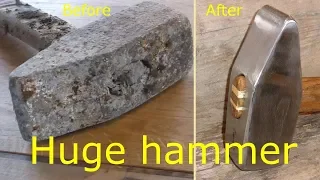 Huge old hammer restoration // Kalapács újratöltve