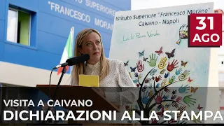 Caivano, dichiarazioni alla stampa del Presidente Meloni