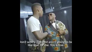 Israel Adesanya meets Kamaru Usman Backstage UFC 261#Shorts