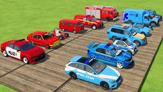 TRANSPORTING POLICE CARS, FIRE TRUCK ,AMBULANCE, CARS OF COLORS! WITH TRUCKS! - FARMING SIMULATOR 22