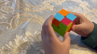 Solving a Rubik's cube 2x2 at the highest speed that I can do be like...(Pls subscribe!)