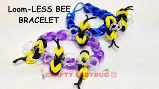 NEW Rainbow Loom-LESS BEE as a Bracelet  EASY Charm Tutorials by Crafty Ladybug /How to DIY