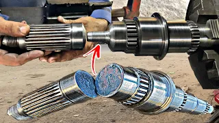 How to Thread Joint a Truck Broken Gear Mainshaft | Gear Broken Shaft Repair | Gear Shaft Rebuild