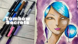 🔥 My 21 TOP TIPS for FLAWLESS Tombow Marker Coloring on your Mixed Media PORTRAITS!