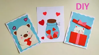 Три самые простые и быстрые открытки Валентинки и на День Рождения.