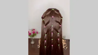 Peinado 💁‍♀️ para niña 👧 🎀con ligas