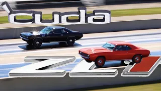 1971 Plymouth HEMI Cuda drag racing 1969 Chevrolet Camaro ZL1 FAST in 4K