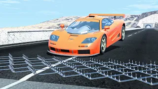 Massive Spike Strip Pileup Car Crashes #78 – BeamNG Drive | CrashBoomPunk