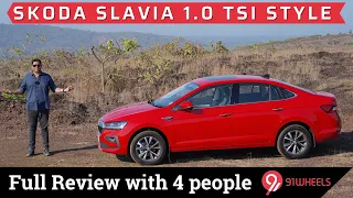 Skoda Slavia 1.0 TSI Automatic Review || With 4 People Review & Boot Space Explanation || 91Wheels