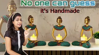 Easy DIY Brass Look Buddha Holding Tealight Candle ✨️Best out of waste Diwali Home Decor craft ideas