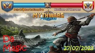 DarkSharksEmpire VS Nation of Heroes. Alliance war. MythWars Puzzles