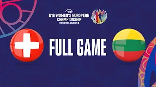 Switzerland v Lithuania | Full Basketball Game | FIBA U16 Women's European Championship 2023 -Div. B