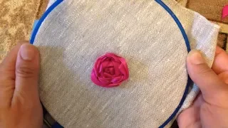 Роза вышитая лентами / Rose embroidered ribbons