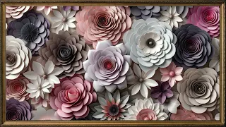 Floral Peace Canvas 4K - Bouquet of Serenity Painting 4K | 1 Hour Framed Art - Wallpaper TV Display