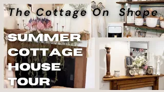 Vintage Summer House Tour 2023  Cozy Cottage! Decorating Ideas. NEUTRALS, WOODS & WHITES