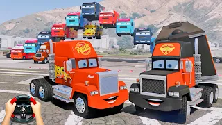Race Track Mack Trucks Cars Carbon Racing Truck Stearing wheel gameplay Dinoco Truck A lot of Cars