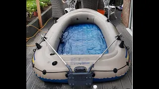 Adding an outboard motor mount transform to an inflatable dinghy boat ( Intex Excursion 5)