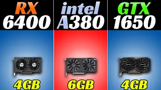 RX 6400 vs GTX 1650 vs intel ARC A380 - i3-12100F - 1080p Gaming Benchmarks
