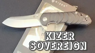 KIZER SOVEREIGN G10 VG10, Amazing Knife, Action, ergo's fitnfinish,.#knifereview #knifedisassembly