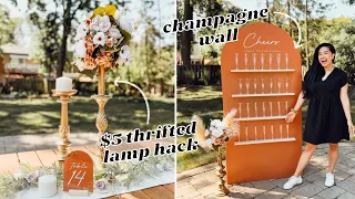 *NEW* DIY WEDDING DECOR IDEAS! | Chiara Arch Champagne Wall, Lamp Centerpiece Hack, Acrylic Signs