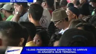 10,000 Passengers expected to arrive in Araneta bus terminal