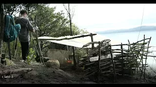 Cliff shelter ep 2, building the main frame, cutting and binding wood (epic upgrade