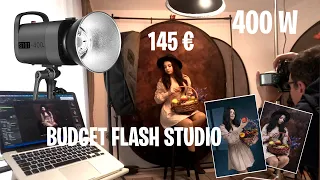 Budget Flash studio 400w test Neewer S101 BTS  portrait