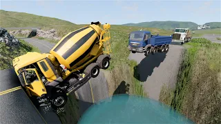 Cars vs Massive Potholes Deep Water #22 beamng.drive