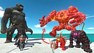 Lava Golem Door Challenge|King Kong Evolution vs Lava Golem Evolution-Animal Revolt Battle Simulator