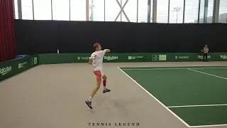 Alexander Bublik Practice : Forehand - Backhand - Volley (Davis Cup Finals 2019)