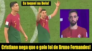Incrível reação de Cristiano antes e depois de confirmarem golo para Bruno | 2-0 Portugal vs Uruguai