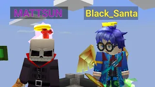 Youtubers TEAM UP!! MATTSUN and Schwarz Stern BG!! (Black Santa) BedWars Blockman Go