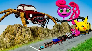 ALL Monsters Big & Small Cars vs Downhill Madness with BUS EATER | MEGA PACK #24 | BeamNG.Drive