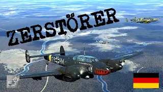 Zerstörer || Vier Bf-110 versenken Schiffe und greifen Züge an || DEUTSCH || Wings || VR Reverb G2