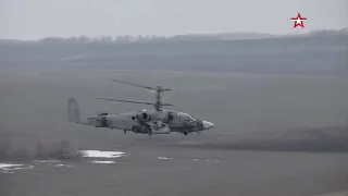 Russian Ka 52, Mi 28UB, Mi 35M, and Mi 8AMTSh helicopters in action - Ukraine War