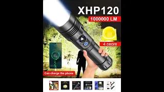 Super XHP120 Powerful Led Flashlight Rechargeable Tactical flashlight