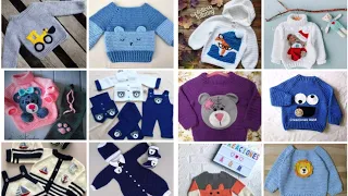 very attractive and adorable crochet baby boy sweater suit designs # handmade baby boy dress designs