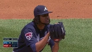 ATL@WSH: Santana fans nine, holds Nats to three runs