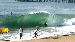 Pro Skimboarders Attempt Riding Explosive Shorebreak Waves