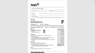 AQA GCSE 8300 3F Nov 2017 Q2