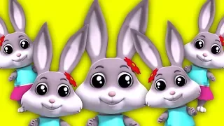 кролик палец семья | Дошкольная песня | 3D Rhymes | Rabbit Finger Family