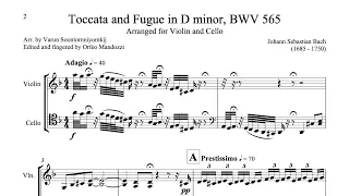Bach: Toccata and Fugue in D minor, BWV 565 (violin and cello)