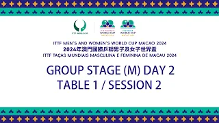 LIVE! | T1 | Group Stage Day 2 | ITTF Men's and Women's World Cup Macao 2024 | Session 2 (M)