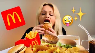 EATING LIKE NIKOCADO AVOCADO ASMR MCDONALDS MUKBANG 먹방 BIG MAC, MCCHICKEN SANDWICH, CHICKEN NUGGETS